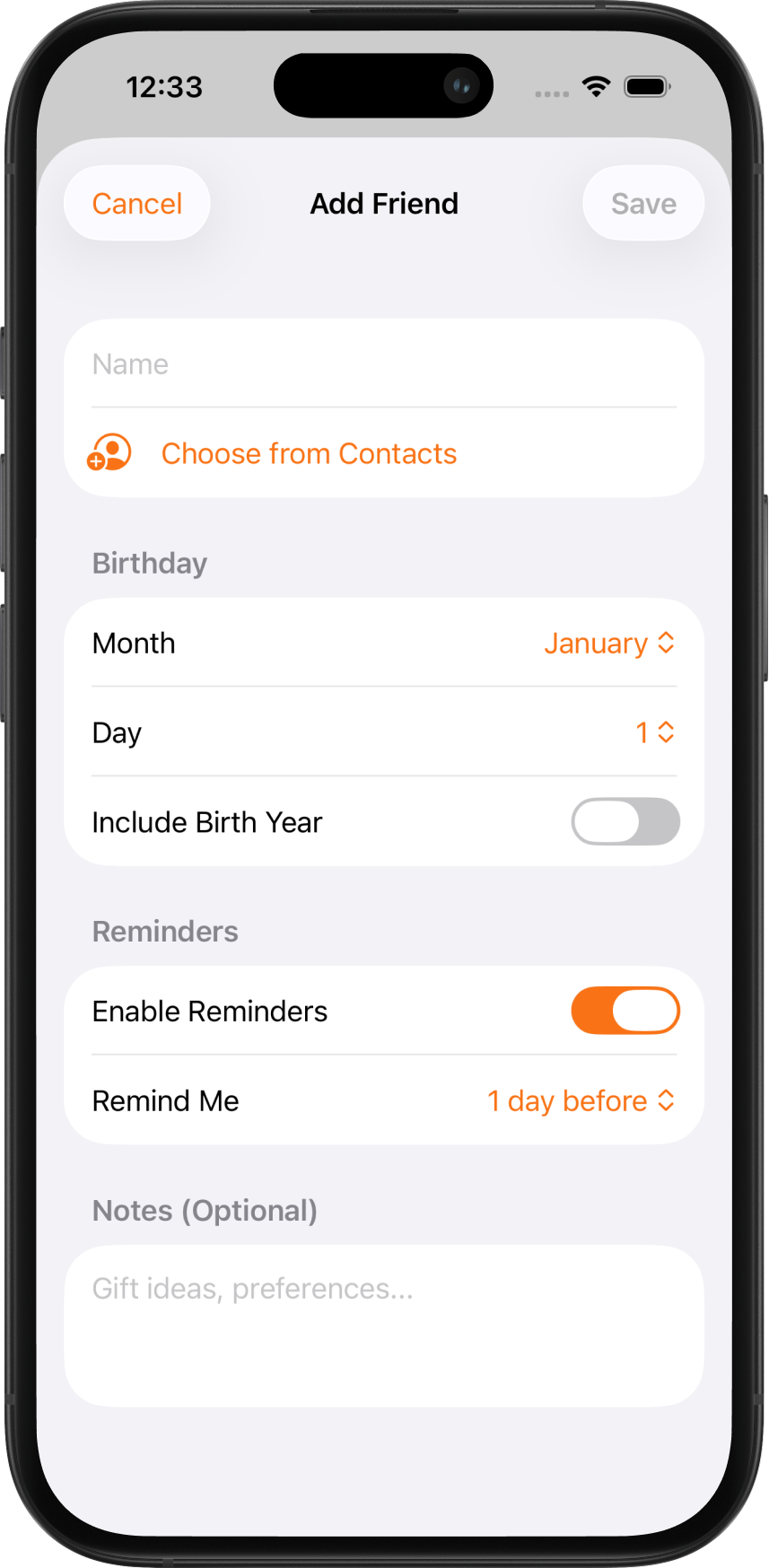 Add friends from contacts